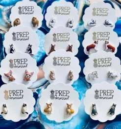 Signature Pet Enamel Studs by Prep Obsessed - Black and White Cat