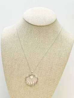 Silver Abalone Seashell Pendant Necklace