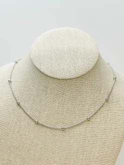 Silver Ball Station Necklace
