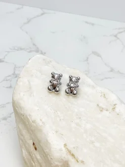 Silver Gummy Bear Stud Earrings