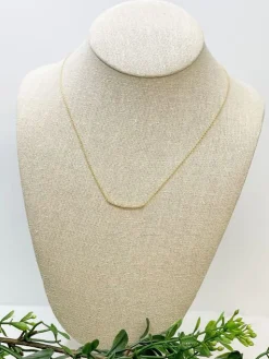 Simple Pave Bar Gold-Dipped Necklace