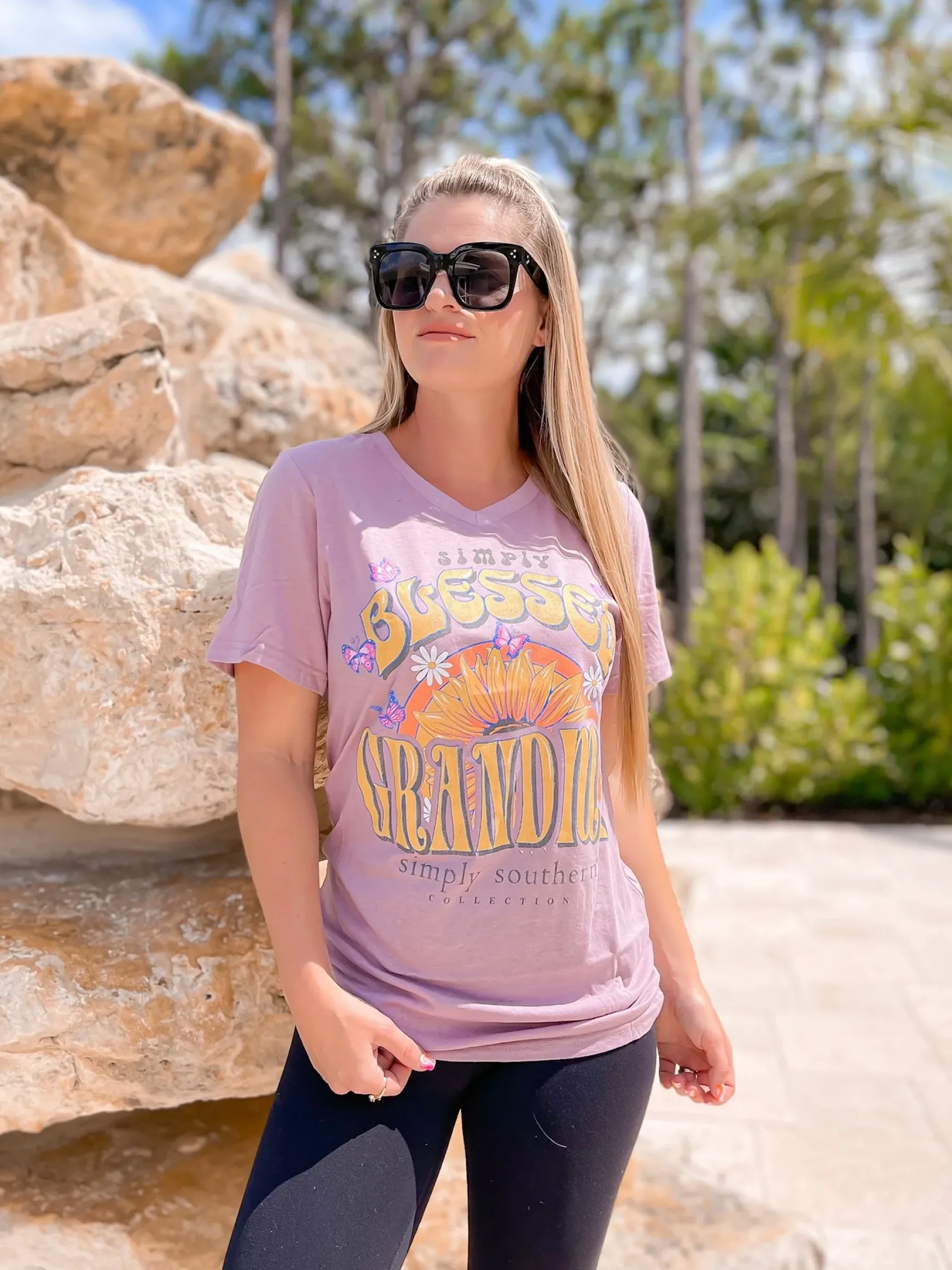 'Simply Blessed Grandma' Short Sleeve V-Neck Tee by Simply Southern