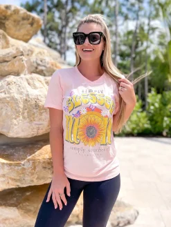 'Simply Blessed Mom' Short Sleeve V-Neck Tee by Simply Southern