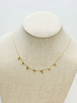 'Sisters' Sentiment Station Necklace - Gold