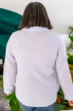 Skies The Limit Button Up in Lavender Blue