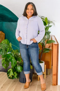 Skies The Limit Button Up in Lavender Blue