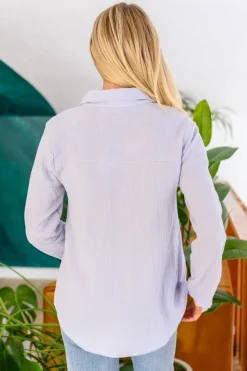 Skies The Limit Button Up in Lavender Blue
