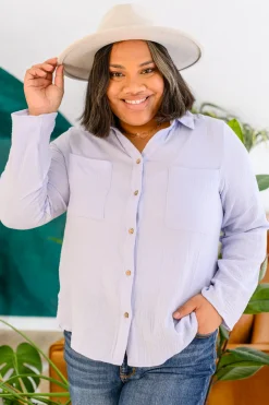 Skies The Limit Button Up in Lavender Blue