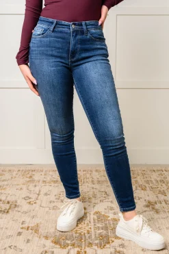 Skylar Mid Rise Thermal Vintage Skinny Jean by Judy Blue