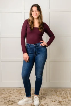 Skylar Mid Rise Thermal Vintage Skinny Jean by Judy Blue