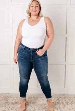 Skylar Mid Rise Thermal Vintage Skinny Jean by Judy Blue