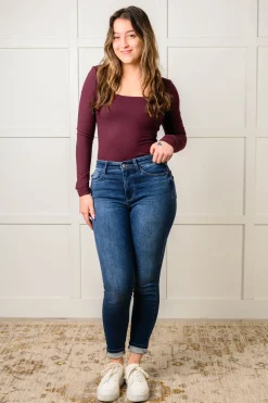 Skylar Mid Rise Thermal Vintage Skinny Jean by Judy Blue