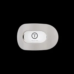 Small Teleties Flat Oval Clip - Silver Flames