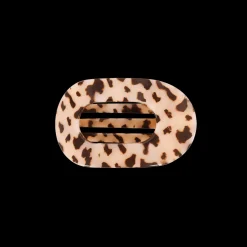 Small Teleties Flat Oval Clip - Blonde Tortoise