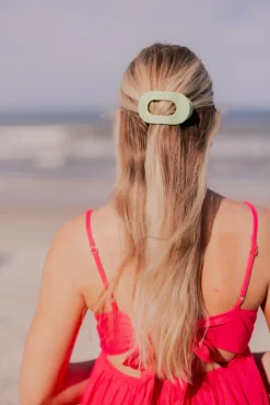 Small Teleties Flat Oval Clip - Aloe, There!