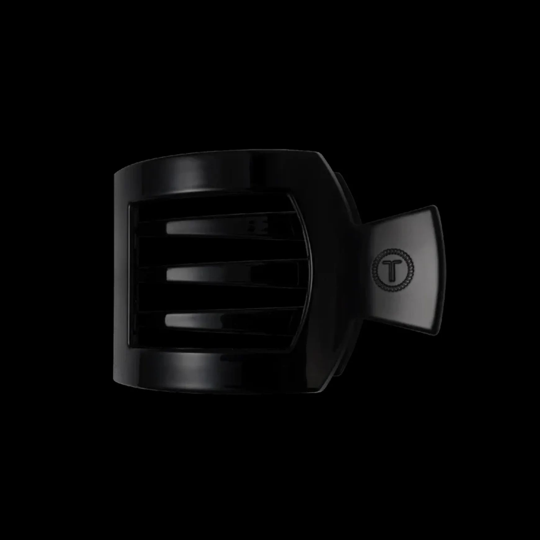 Small Teleties Flat Square Clip - Jet Black