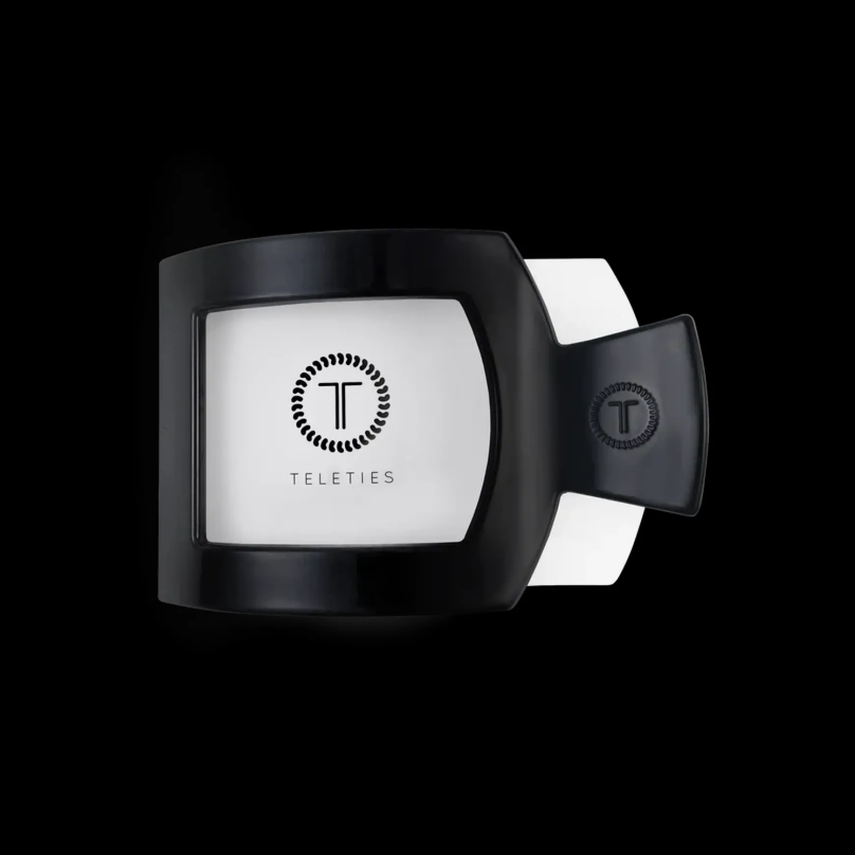 Small Teleties Flat Square Clip - Jet Black