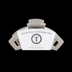 Small Teleties Open Claw Clip - Silver Flames