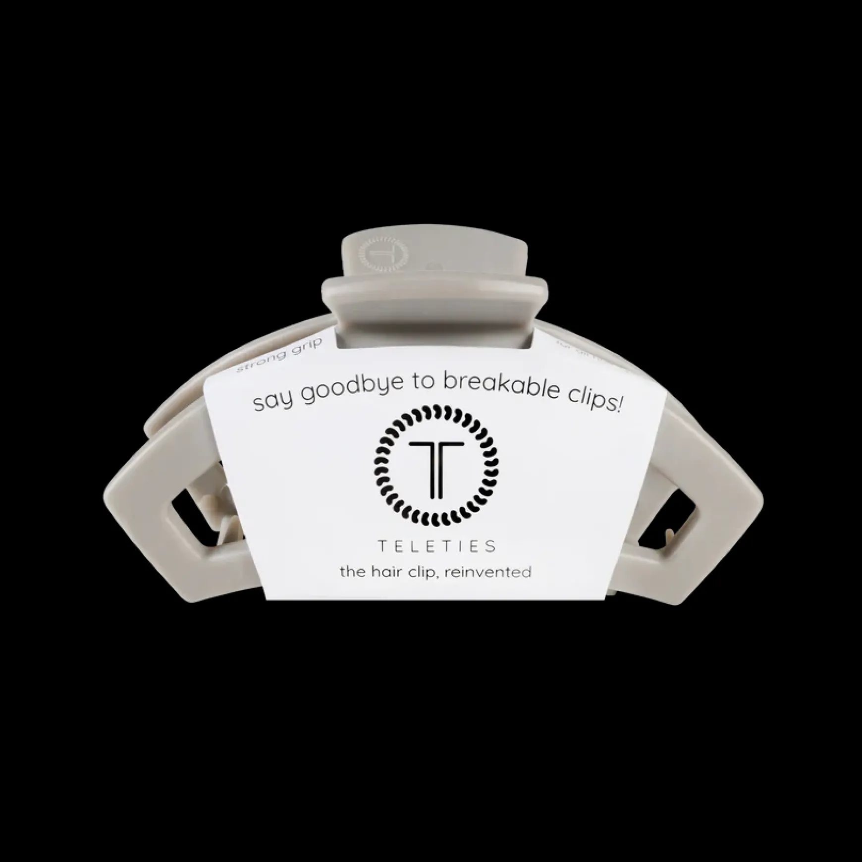 Small Teleties Open Claw Clip - Silver Flames