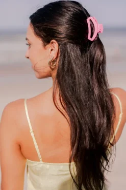 Small Teleties Open Claw Clip - Paradise Pink