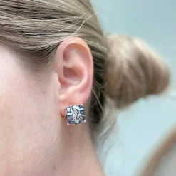 Snakeskin Glass Crystal Stud Earrings