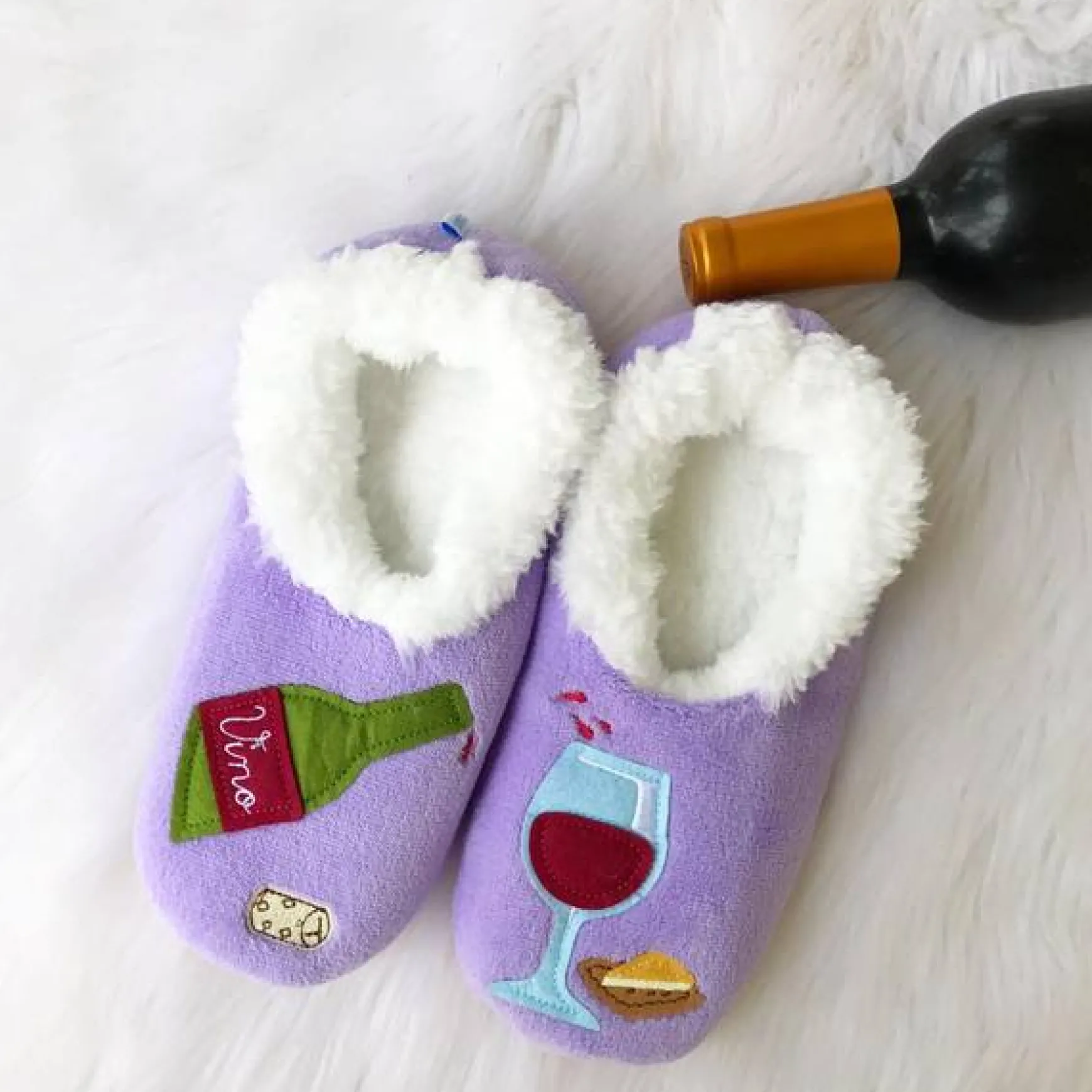Snoozies! Slippers - Wine O'Clock Purple
