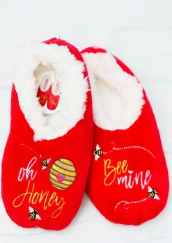 Snoozies! Valentine's Slippers - Oh Honey, Bee Mine