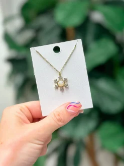 Snowflake Opal Pendant Necklace