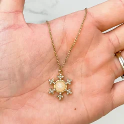 Snowflake Opal Pendant Necklace