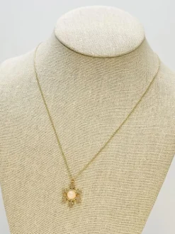 Snowflake Opal Pendant Necklace