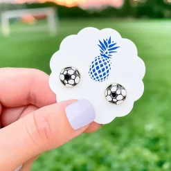Soccer Ball Signature Enamel Studs by Prep Obsessed