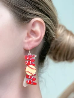 Softball 'Mom' Dangle Earrings