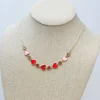 Sparkling Enamel Heart Statement Necklace