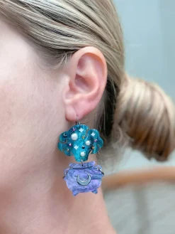 Spooky Cauldron Dangle Earrings - Green