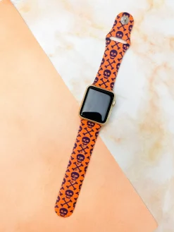 Spooky Skull Printed Silicone Smart Watch Band