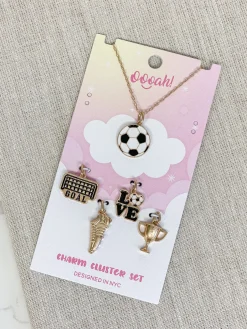 Sports Charm Necklace Cluster Set - Soccer