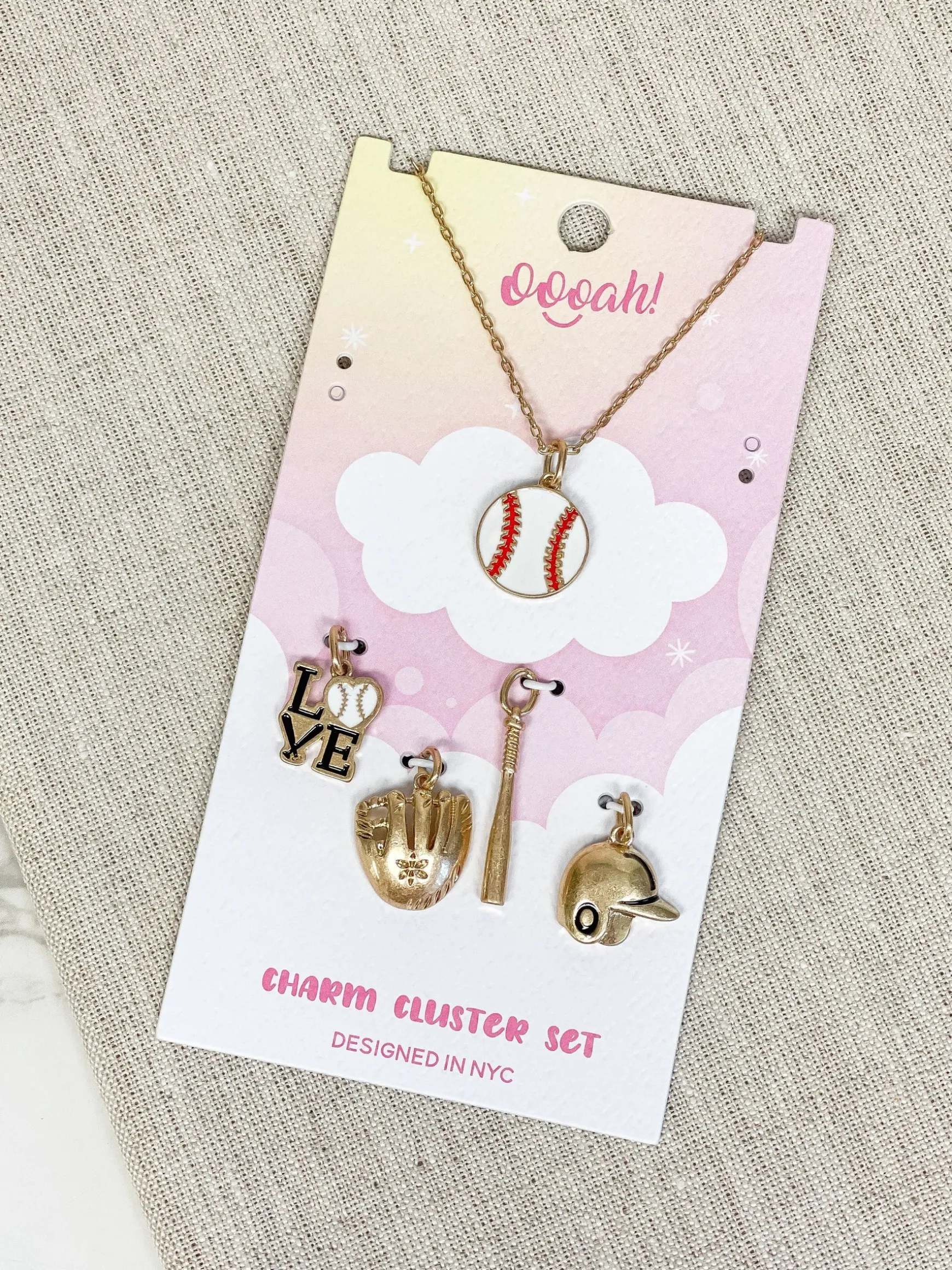 Sports Charm Necklace Cluster Set - Baseball