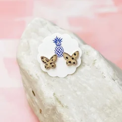 Spotted Butterfly Stud Earrings