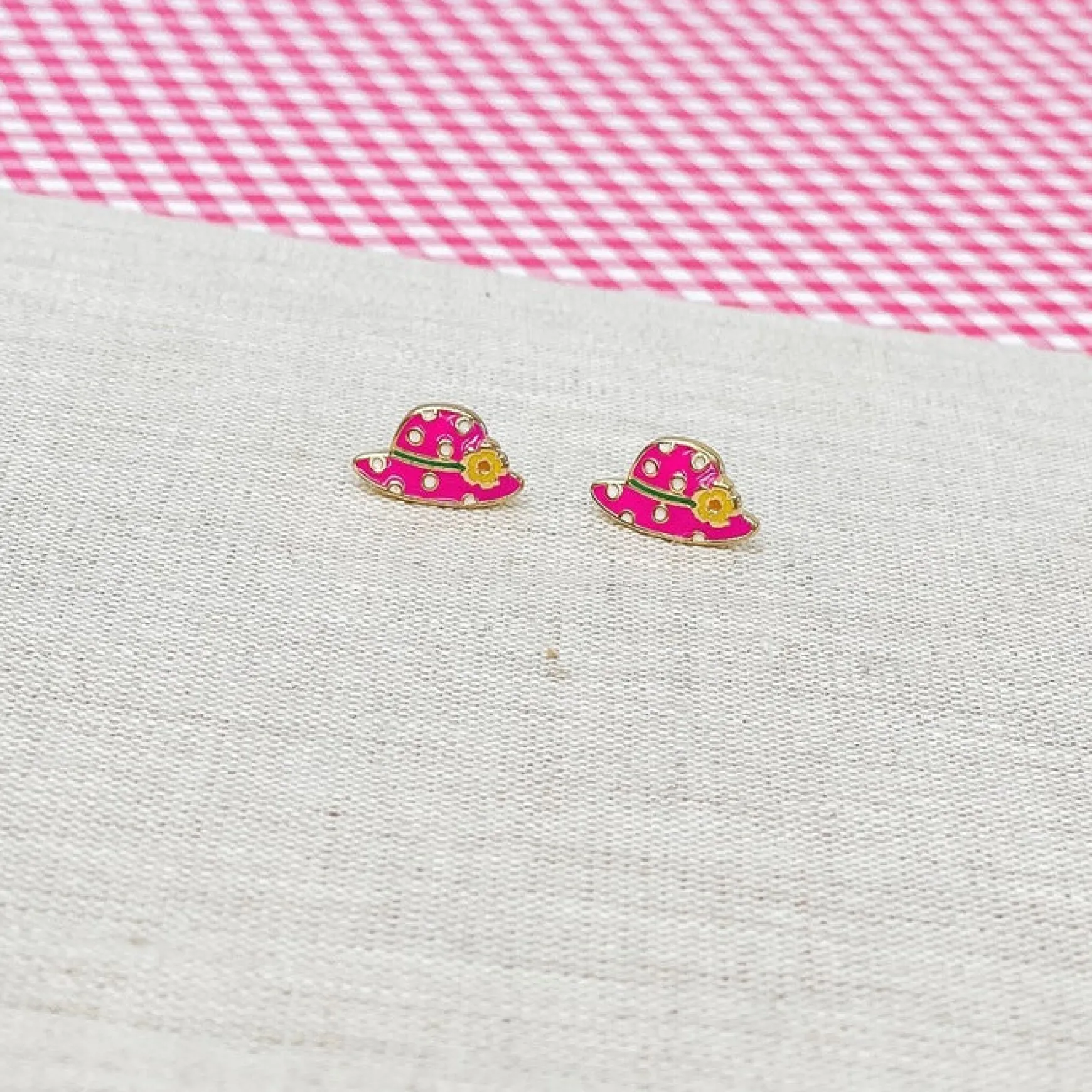 Spotted Sun Hat Signature Enamel Studs by Prep Obsessed