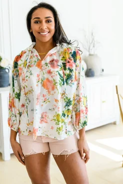 Spring Haiku Floral Blouse (Ships in 1-2 Weeks)