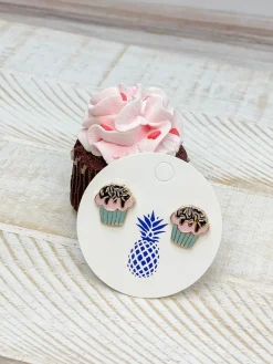 Sprinkle Cupcake Signature Enamel Studs by Prep Obsessed