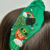St. Patrick's Scene Beaded Embellished Headband - Green