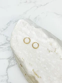Stainless Steel Hoop Earrings - Gold