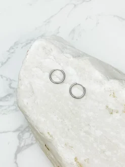 Stainless Steel Hoop Earrings - Silver