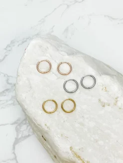 Stainless Steel Hoop Earrings - Silver