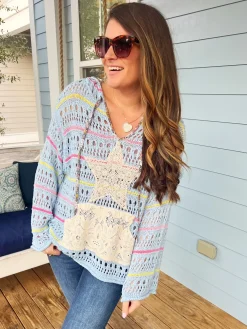 Star Beach Striped Hoodie By POL