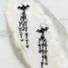 Star Chain Link Bat Dangle Earrings