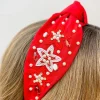 Star Embellished Headband - Red & White
