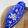 Star Embellished Headband - Blue & White