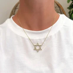 Star of David Cubic Zirconia Pendant Necklaces